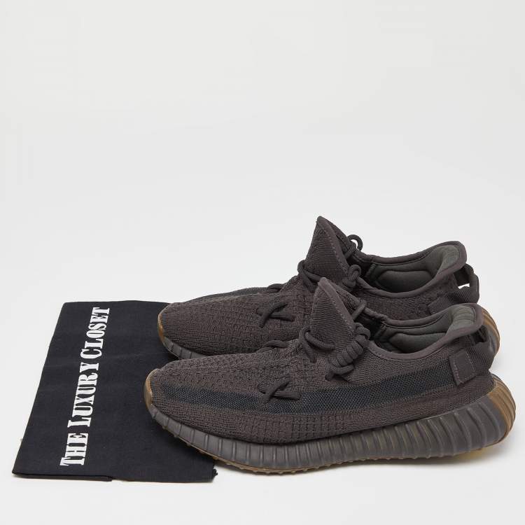 Pre Owned Yeezy x Adidas Grey Knit Fabric Boost 350 V2 Cinder Sneakers Size 43 1/3