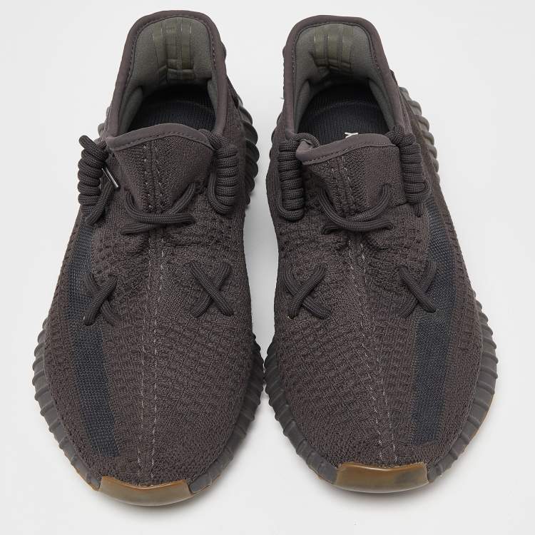 Pre Owned Yeezy x Adidas Grey Knit Fabric Boost 350 V2 Cinder Sneakers Size 43 1/3
