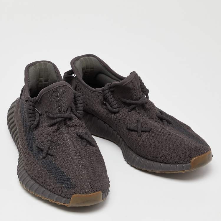 Pre Owned Yeezy x Adidas Grey Knit Fabric Boost 350 V2 Cinder Sneakers Size 43 1/3