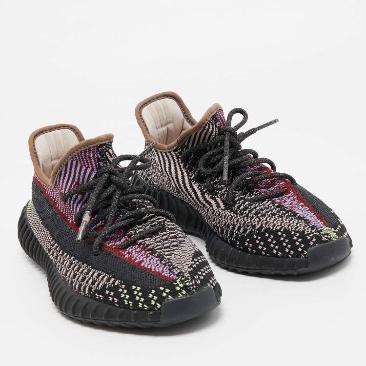 Pre Owned Yeezy x Adidas Multicolor Knit Fabric Boost 350 V2 Yecheil (Non-Reflective) Sneakers Size 41 1/3