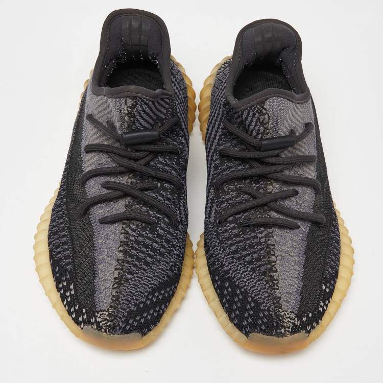 مملوكة مسبقًا Yeezy x Adidas Black Knit Fabric Boost 350 V2 Asriel Carbon Sneakers Size 40