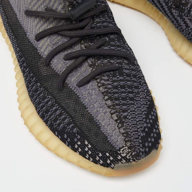 مملوكة مسبقًا Yeezy x Adidas Black Knit Fabric Boost 350 V2 Asriel Carbon Sneakers Size 40