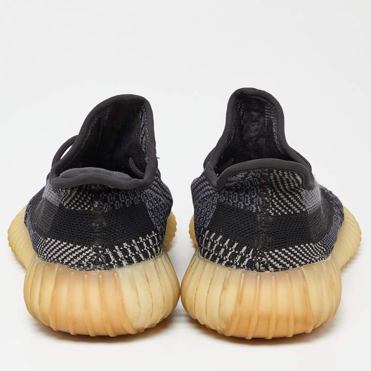 مملوكة مسبقًا Yeezy x Adidas Black Knit Fabric Boost 350 V2 Asriel Carbon Sneakers Size 40