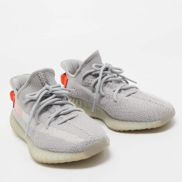 Pre Owned Adidas x Yeezy Grey Knit Fabric Boost-350-v2-tail-light Sneakers Size 43 1/3
