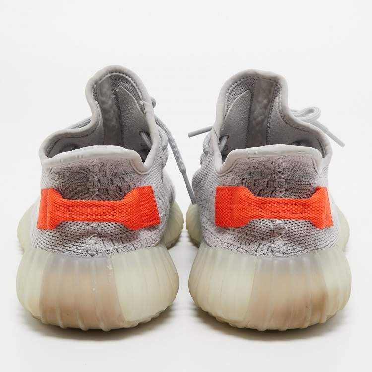 Pre Owned Adidas x Yeezy Grey Knit Fabric Boost-350-v2-tail-light Sneakers Size 43 1/3