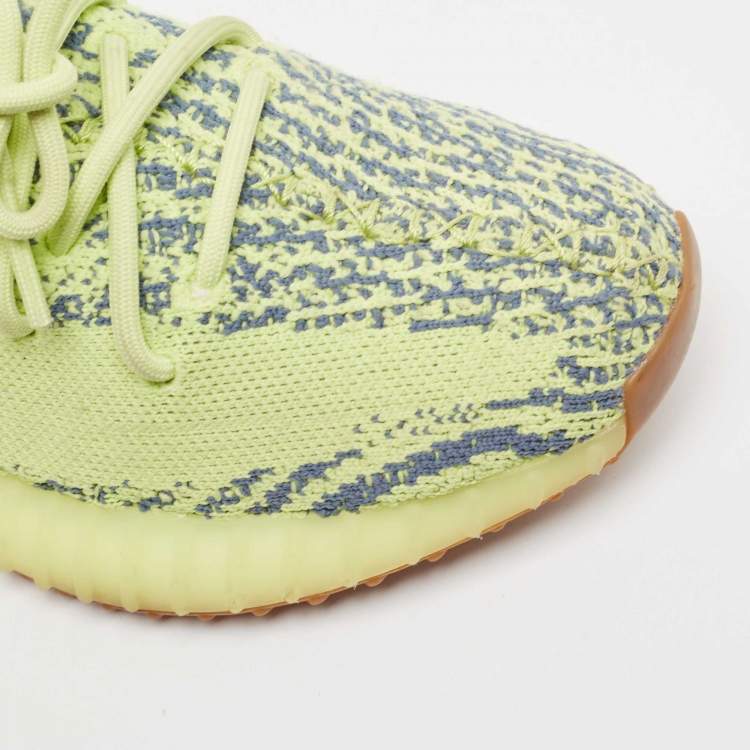 مملوكة مسبقًا Yeezy x Adidas Neon Yellow Knit Fabric Boost 350 V2 Semi Frozen Yellow Sneakers Size 38