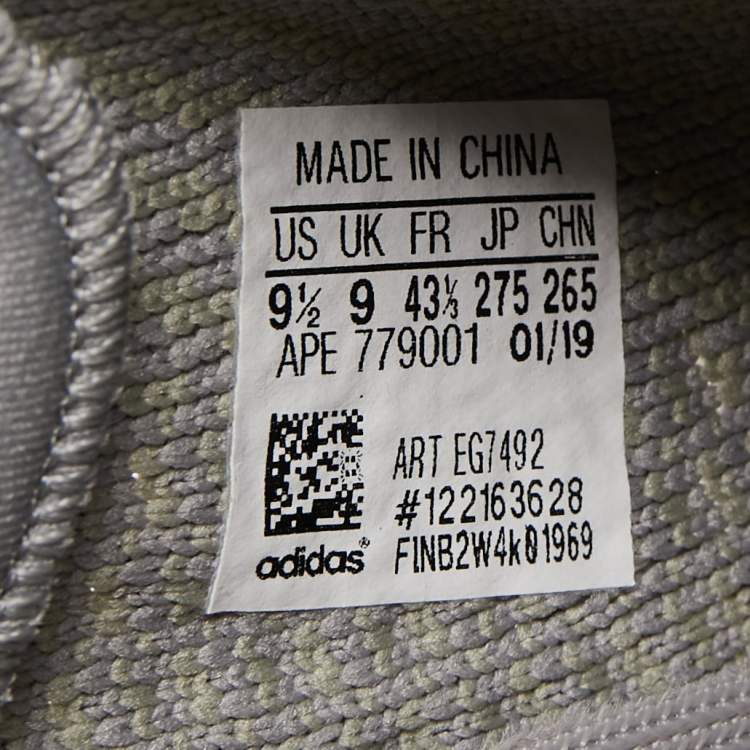 مملوكة مسبقًا Yeezy x Adidas Grey Knit Fabric Boost 350 V2 True Form Sneakers Size 43 1/3