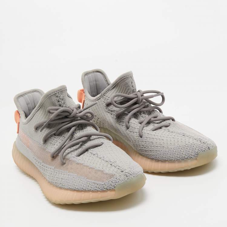 مملوكة مسبقًا Yeezy x Adidas Grey Knit Fabric Boost 350 V2 True Form Sneakers Size 43 1/3