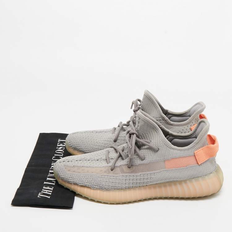 مملوكة مسبقًا Yeezy x Adidas Grey Knit Fabric Boost 350 V2 True Form Sneakers Size 43 1/3