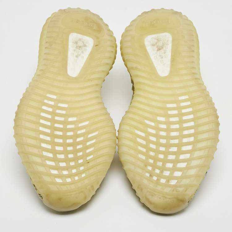 Pre Owned Yeezy x Adidas Yellow Knit Fabric Boost 350 V2 Marsh Sneakers Size 38