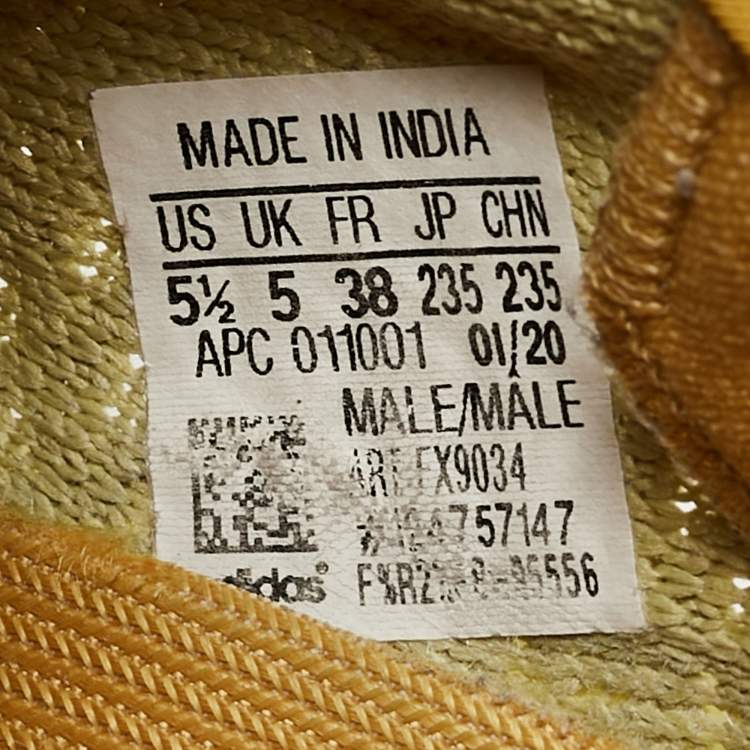Pre Owned Yeezy x Adidas Yellow Knit Fabric Boost 350 V2 Marsh Sneakers Size 38