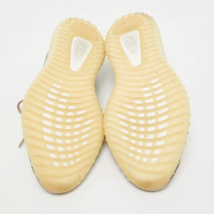 مملوكة مسبقًا Yeezy x adidas Multicolor Knit Fabric Boost 350 V2 Ash Pearl Sneakers Size 47 2/3