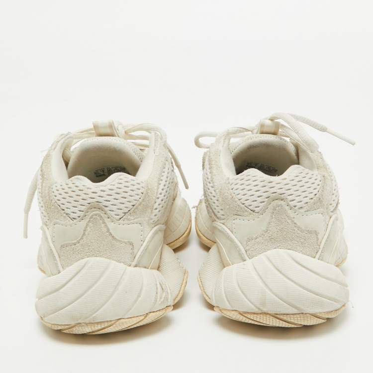 Pre Owned Yeezy x Adidas White Suede and Mesh Boost 500 Bone White Sneakers Size 36 2/3