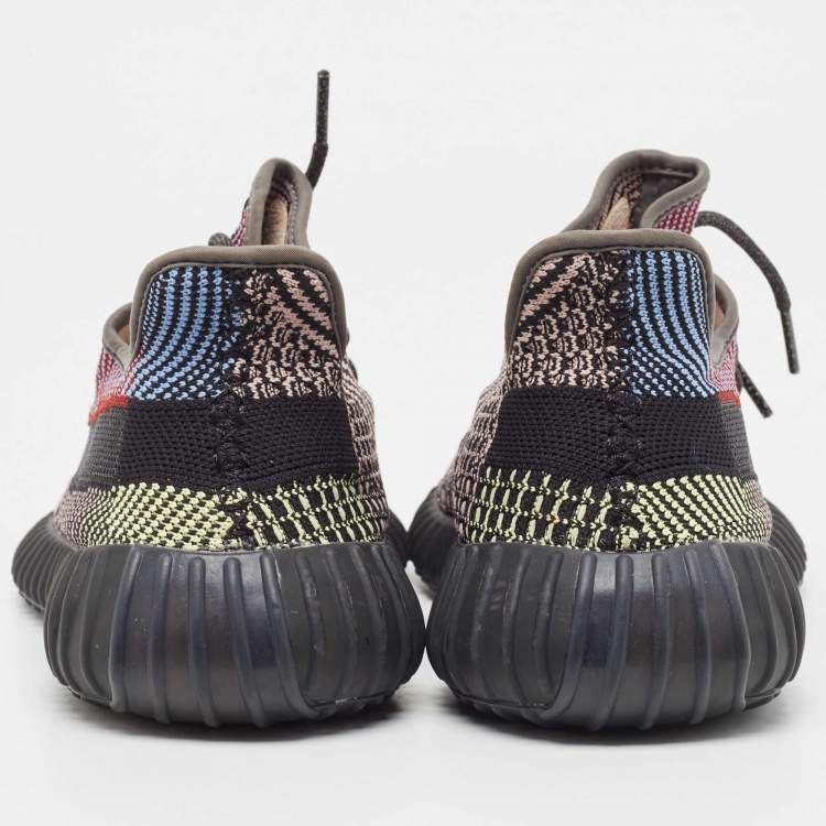 Pre Owned Yeezy x Adidas Multicolor Knit Fabric Boost 350 V2 Yecheil Reflective Sneakers Size 44