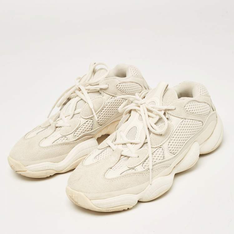 Yeezy x Adidas White Mesh and Suede 500 Bone White Sneakers Size 42 Yeezy x Adidas TLC