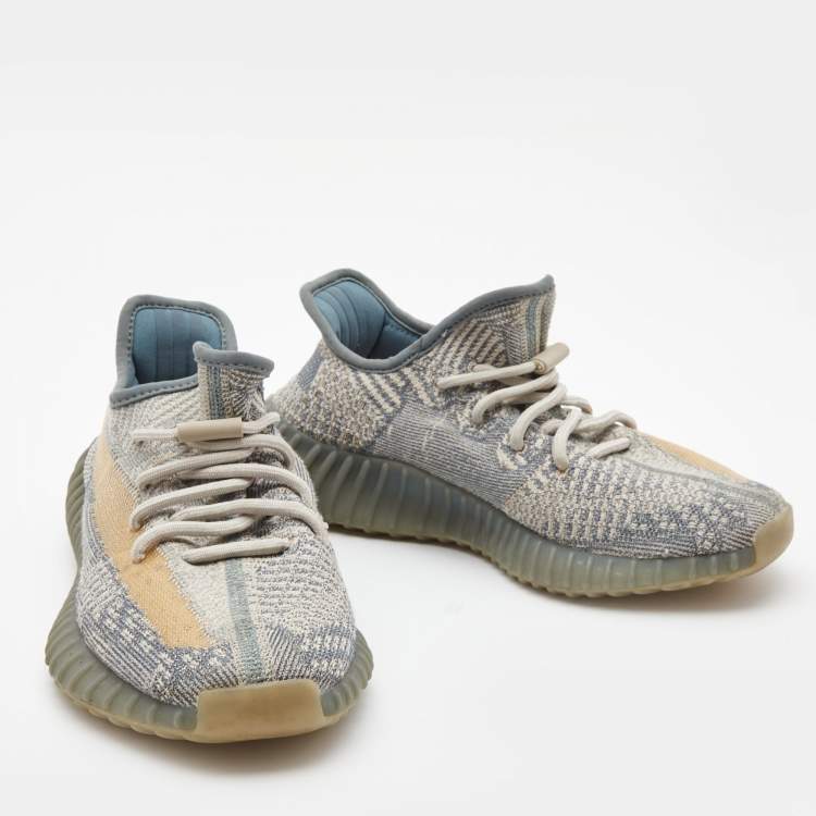 Pre Owned Yeezy x Adidas Two Tone Knit Fabric Boost 350 V2 Israfil Sneakers Size 38