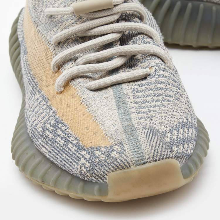 Pre Owned Yeezy x Adidas Two Tone Knit Fabric Boost 350 V2 Israfil Sneakers Size 38