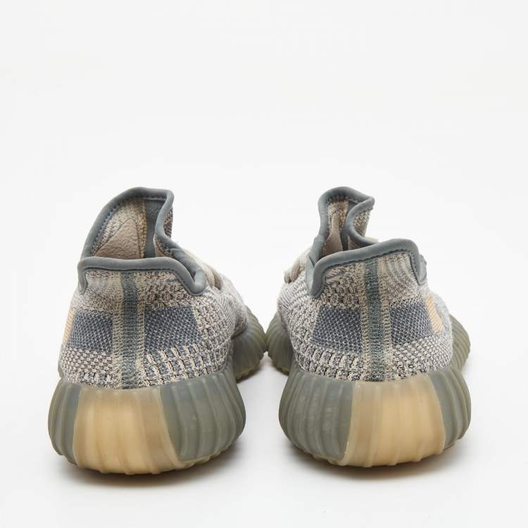 Pre Owned Yeezy x Adidas Two Tone Knit Fabric Boost 350 V2 Israfil Sneakers Size 38