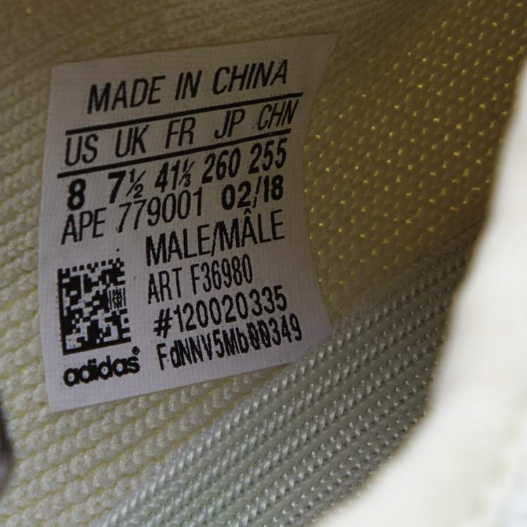Pre Owned Yeezy x Adidas Light Yellow Knit Fabric Boost 350 V2 Butter Sneakers Size 41 1/3