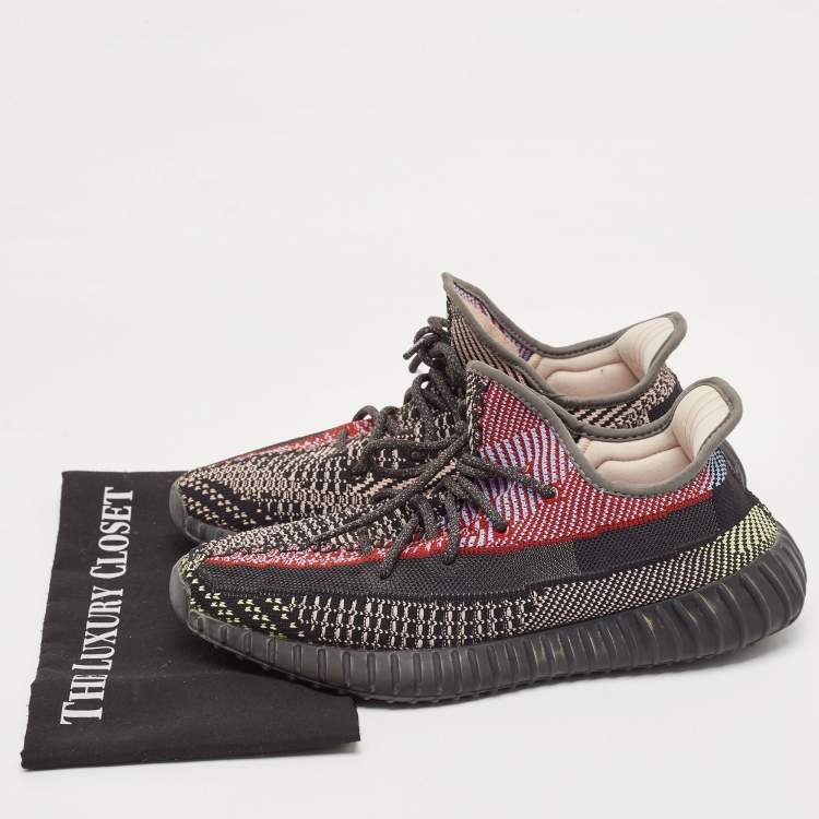 Pre Owned Yeezy x Adidas Multicolor Knit Fabric Boost 350 V2 Yecheil (Non-Reflective) Sneakers Size 43 1/3