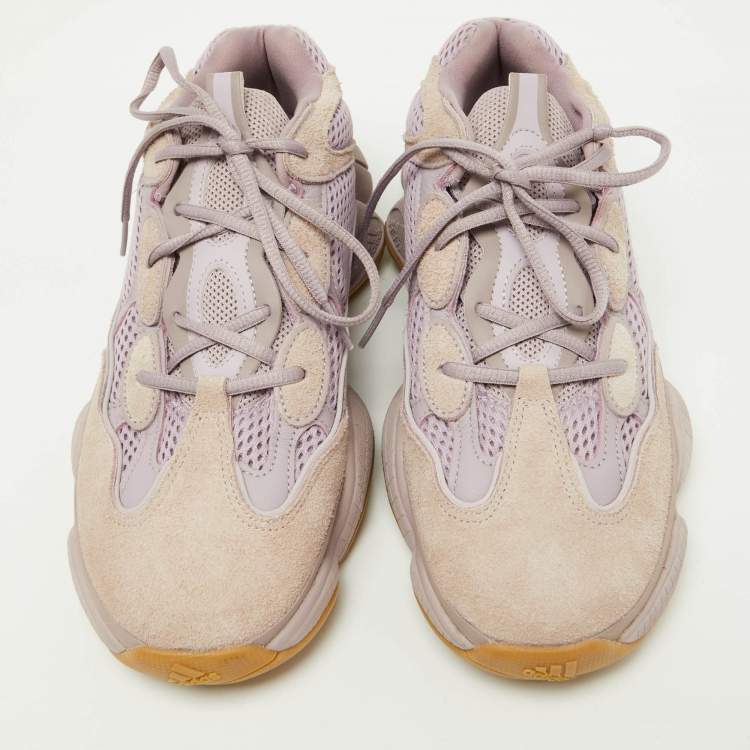 Pre Owned Yeezy x Adidas Purple Mesh and Suede 500 Soft Vision Sneakers Size 42 2/3