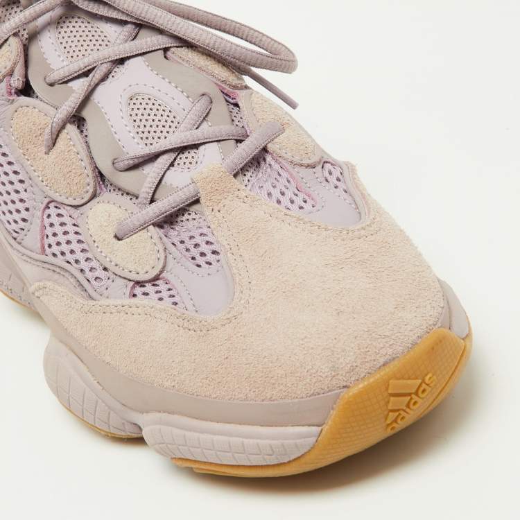 Pre Owned Yeezy x Adidas Purple Mesh and Suede 500 Soft Vision Sneakers Size 42 2/3