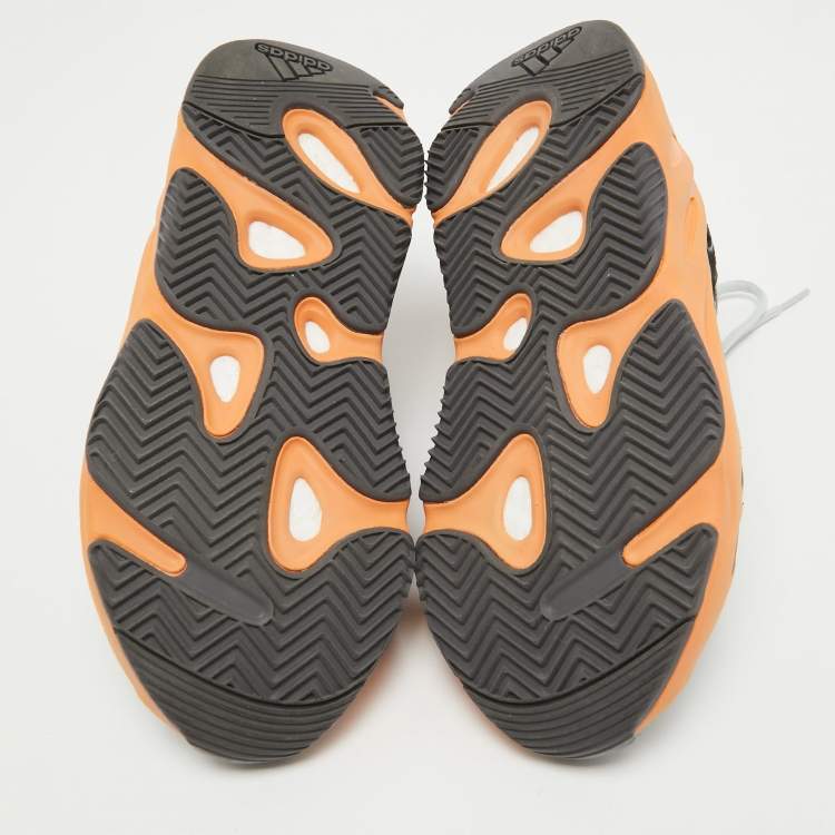 Pre Owned Yeezy x Adidas Multicolor Suede and Mesh Boost 700 Wash Orange Sneakers Size 39 1/3 