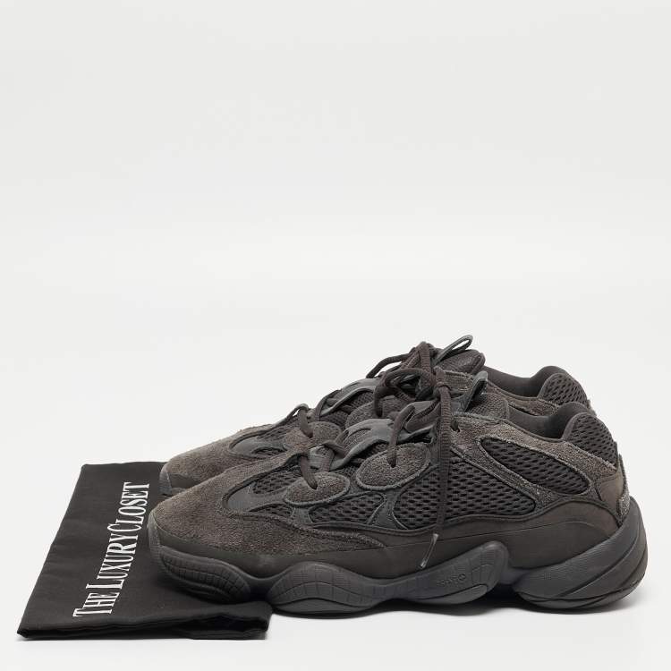 Pre Owned Yeezy x Adidas Two Tone Suede and Mesh Yeezy 500 Utility Sneakers Size 42