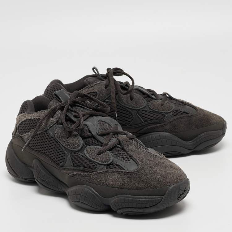 Pre Owned Yeezy x Adidas Two Tone Suede and Mesh Yeezy 500 Utility Sneakers Size 42