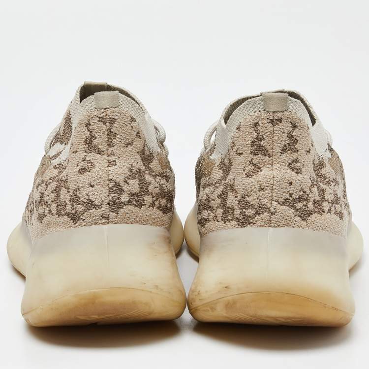 Pre Owned Yeezy x Adidas Brown Knit Fabric Boost 380 Pyrite Sneakers Size 44 2/3