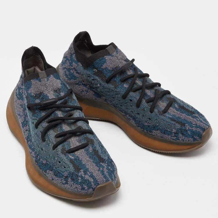 Pre Owned Yeezy x Adidas Blue Knit Fabric Boost 380 Covellite Sneakers Size 46 2/3