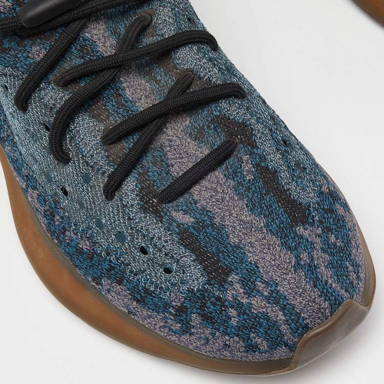 Pre Owned Yeezy x Adidas Blue Knit Fabric Boost 380 Covellite Sneakers Size 46 2/3