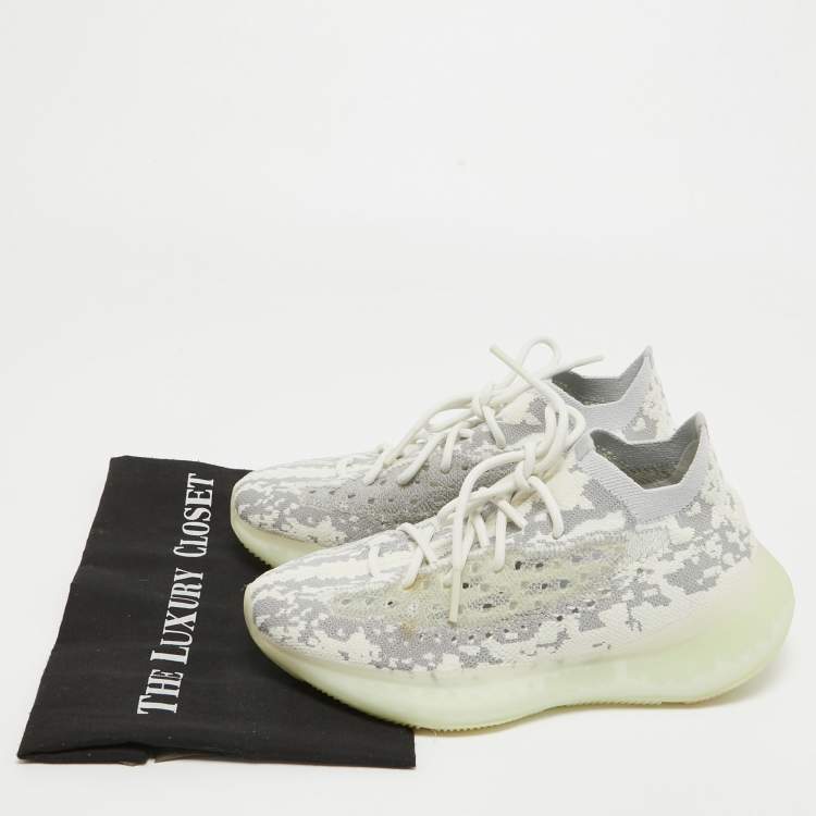 Pre Owned Yeezy x Adidas Grey/White Knit Fabric Boost 380 Alien Sneakers Size 40
