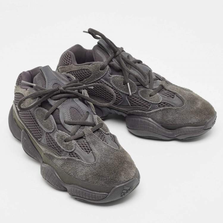 Pre Owned Yeezy x Adidas Black Suede and Mesh 500 Utility Sneakers Size 40 2/3