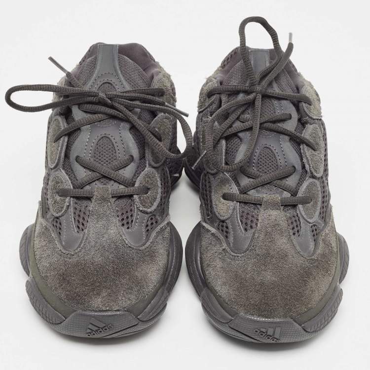 Pre Owned Yeezy x Adidas Black Suede and Mesh 500 Utility Sneakers Size 40 2/3