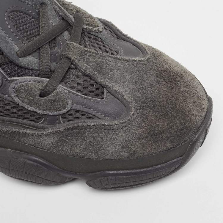 Pre Owned Yeezy x Adidas Black Suede and Mesh 500 Utility Sneakers Size 40 2/3