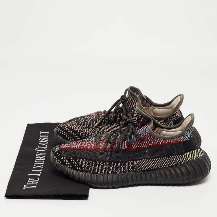 Pre Owned Yeezy x Adidas Multicolor Mesh and Fabric Boost 350 V2 Yecheil Reflective Sneakers Size 40