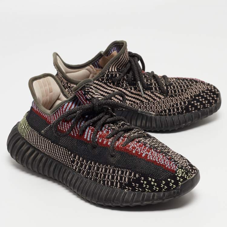 Pre Owned Yeezy x Adidas Multicolor Mesh and Fabric Boost 350 V2 Yecheil Reflective Sneakers Size 40