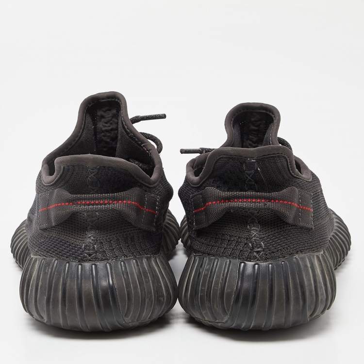 مملوكة مسبقًا Yeezy x Adidas Black Knit Fabric Boost 350 V2 Static Black Sneakers Size 44 2/3