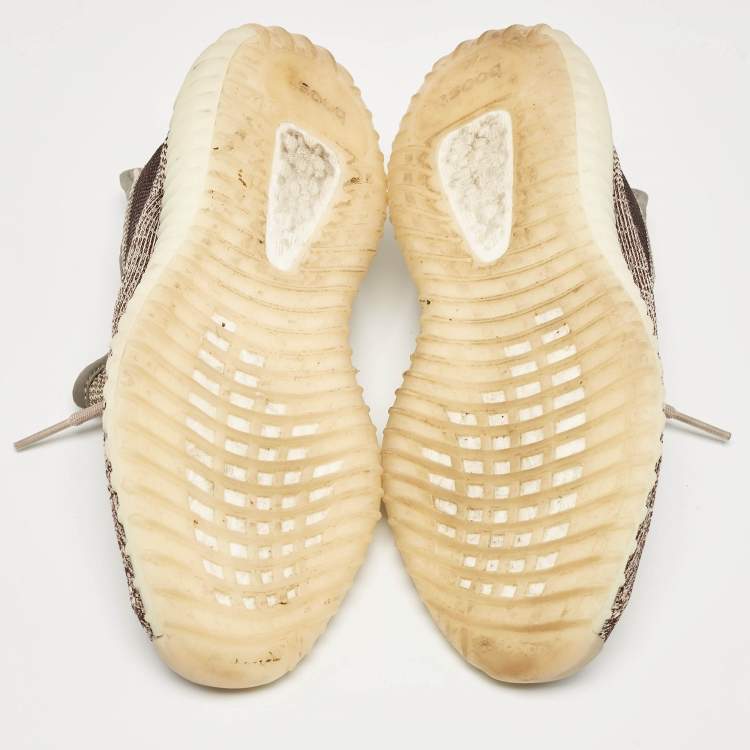 Pre Owned Yeezy x Adidas Beige/Brown Knit Fabric Boost 350 V2 Zyon Sneakers Size 40