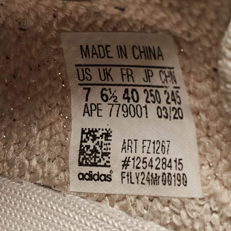 Pre Owned Yeezy x Adidas Beige/Brown Knit Fabric Boost 350 V2 Zyon Sneakers Size 40