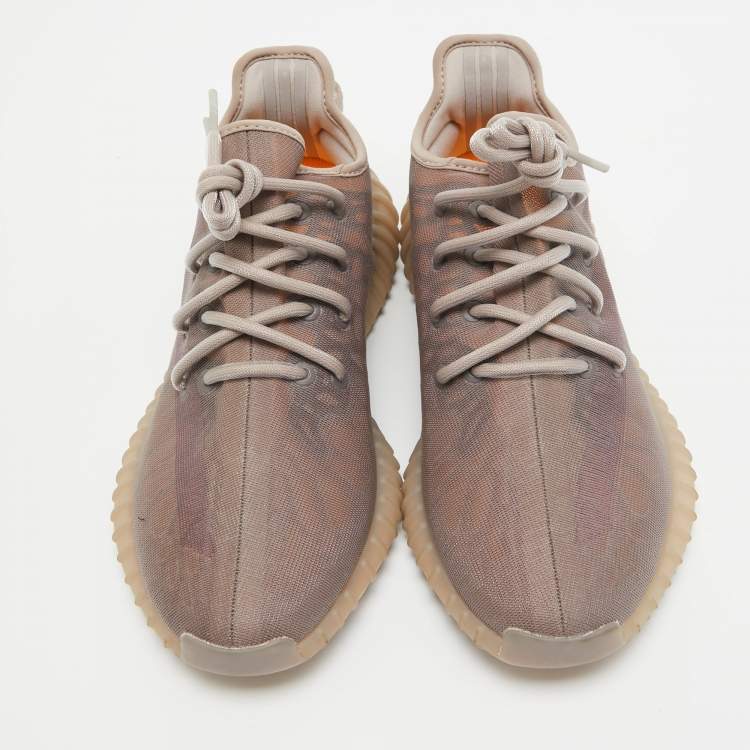 مملوكة مسبقًا Yeezy x Adidas Brown Mesh Boost 350 V2 Mono Mist Sneakers Size 42 1/3