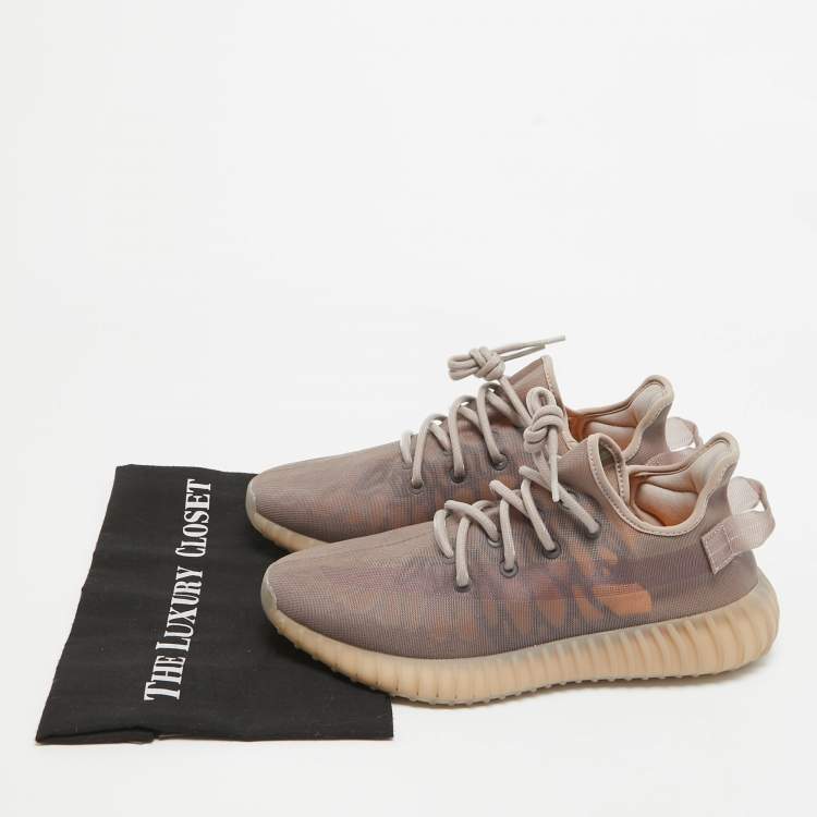 مملوكة مسبقًا Yeezy x Adidas Brown Mesh Boost 350 V2 Mono Mist Sneakers Size 42 1/3