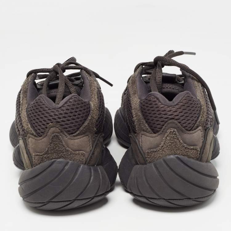 Pre Owned Yeezy x Adidas Black Mesh and Suede Yeezy 500 Utility Sneakers Size 42 2/3