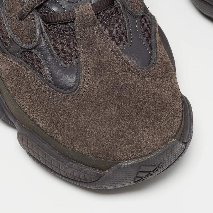 Pre Owned Yeezy x Adidas Black Mesh and Suede Yeezy 500 Utility Sneakers Size 42 2/3