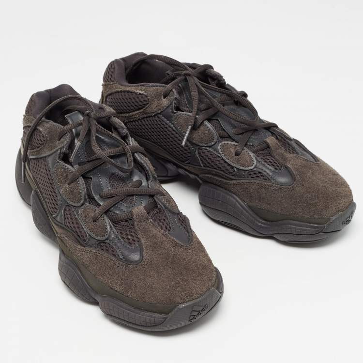 Pre Owned Yeezy x Adidas Black Mesh and Suede Yeezy 500 Utility Sneakers Size 42 2/3