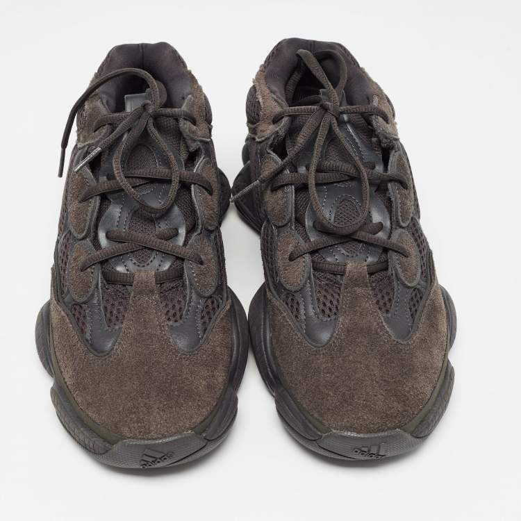 Pre Owned Yeezy x Adidas Black Mesh and Suede Yeezy 500 Utility Sneakers Size 42 2/3
