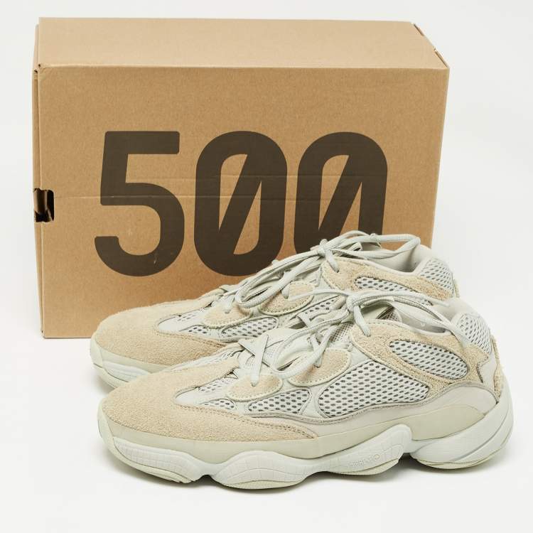 Pre Owned Yeezy x Adidas Grey Mesh and Suede 500 Salt Sneakers Size 42 2/3