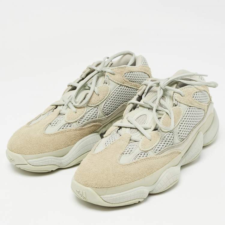 Pre Owned Yeezy x Adidas Grey Mesh and Suede 500 Salt Sneakers Size 42 2/3