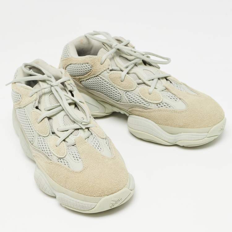 Pre Owned Yeezy x Adidas Grey Mesh and Suede 500 Salt Sneakers Size 42 2/3